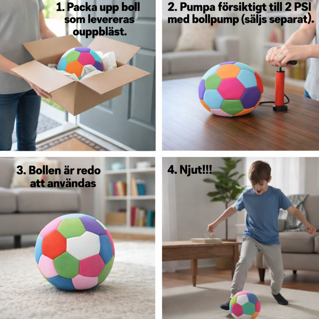 TystBollen™ – Mjuk & säker inomhusboll Storlek 4