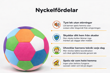 TystBollen™ – Mjuk & säker inomhusboll Storlek 4
